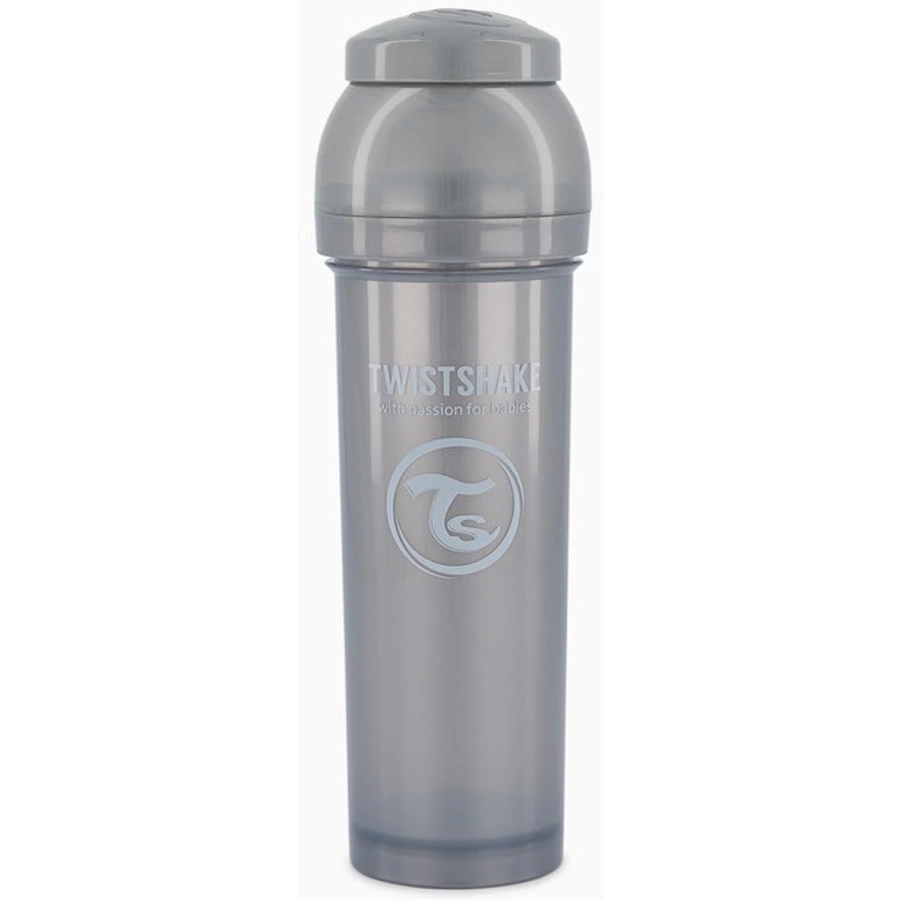 Twistshake Babyflasche Anti-Kolik ab 0 Monate 330 ml, Pearl Grey