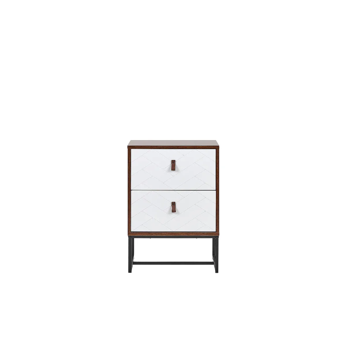 Beliani Table de chevet - Effet bois foncé
