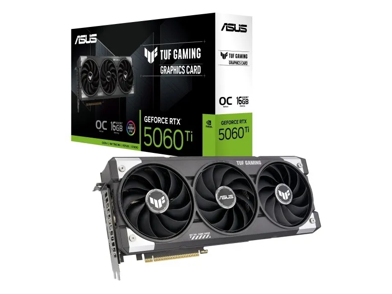 ASUS TUF Gaming TUF-RTX5060TI-O16G-GAMING, GeForce RTX 5060 Ti, 16 GB, GDDR7, 128 Bit, 7680 x 4320 pixel, PCI Express 5.0
