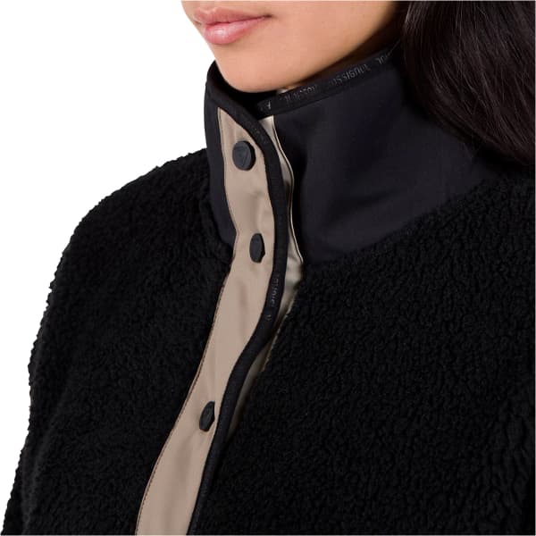 Veste polaire ROSSIGNOL W CURLY FLEECE SNAPS BLACK