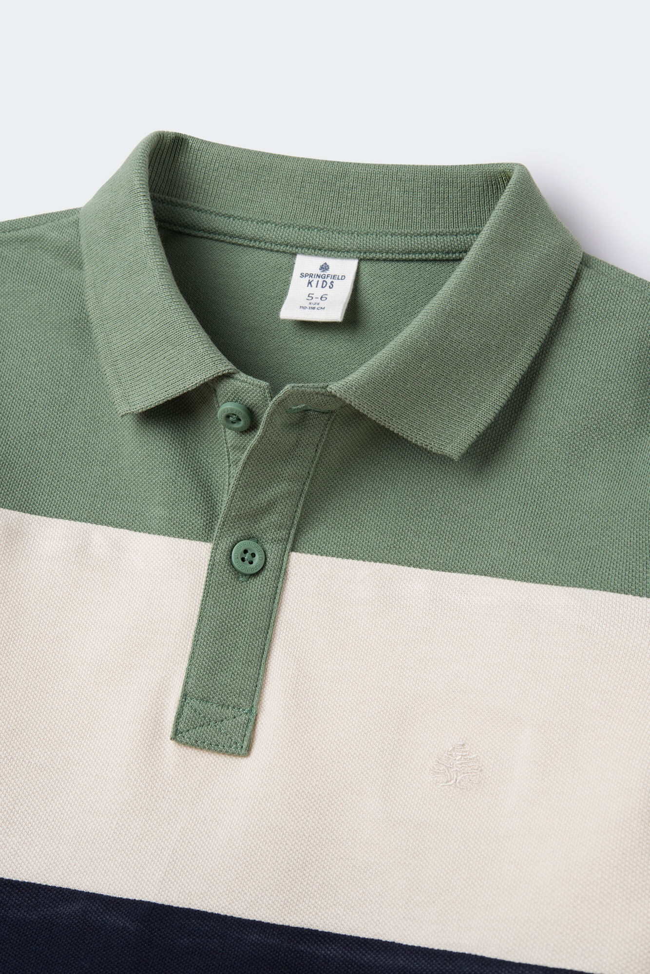 Camisa polo de manga comprida com blocos de cores para meninos