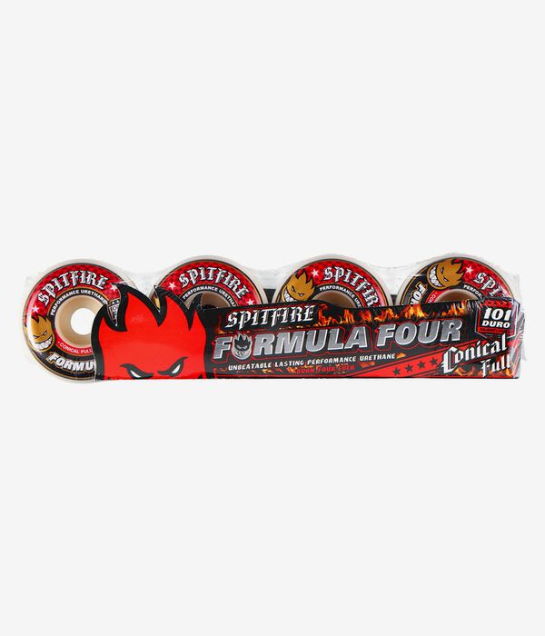 Spitfire Formula Four Conical Full Rollen (white red) 56mm 101A 4er Pack