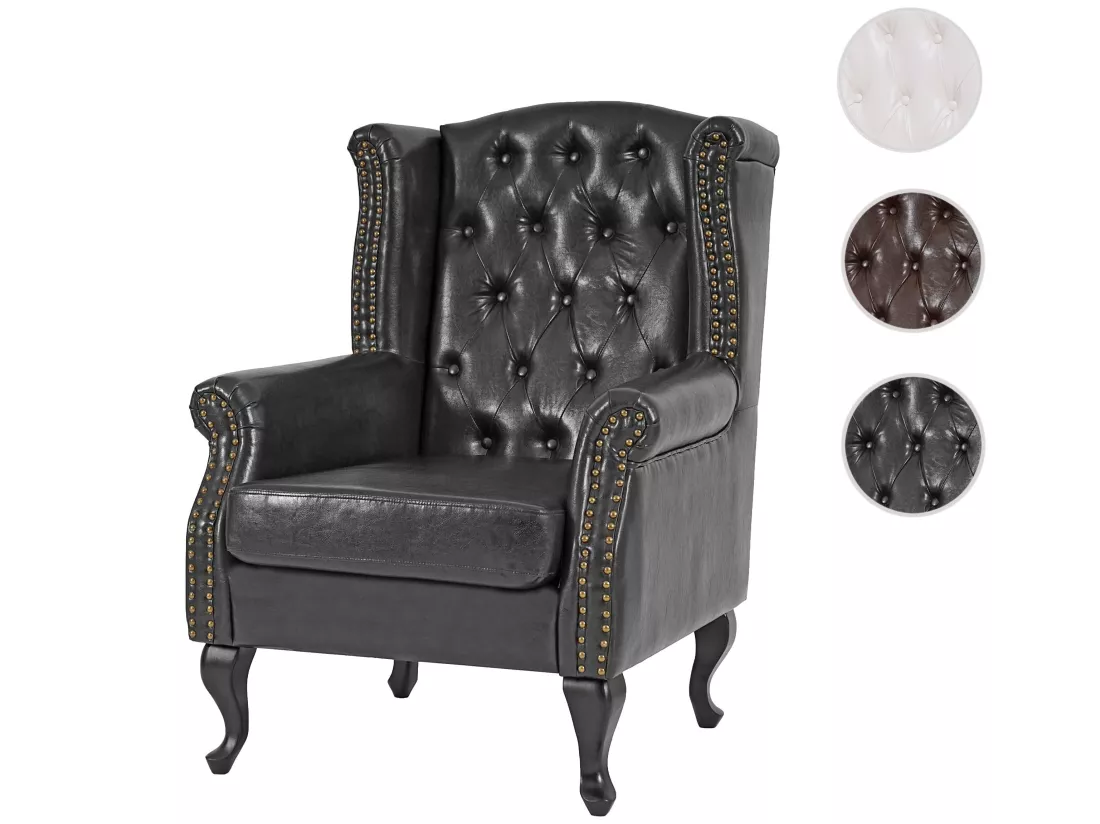 Fauteuil de relaxation Oxford, noir sans pouf