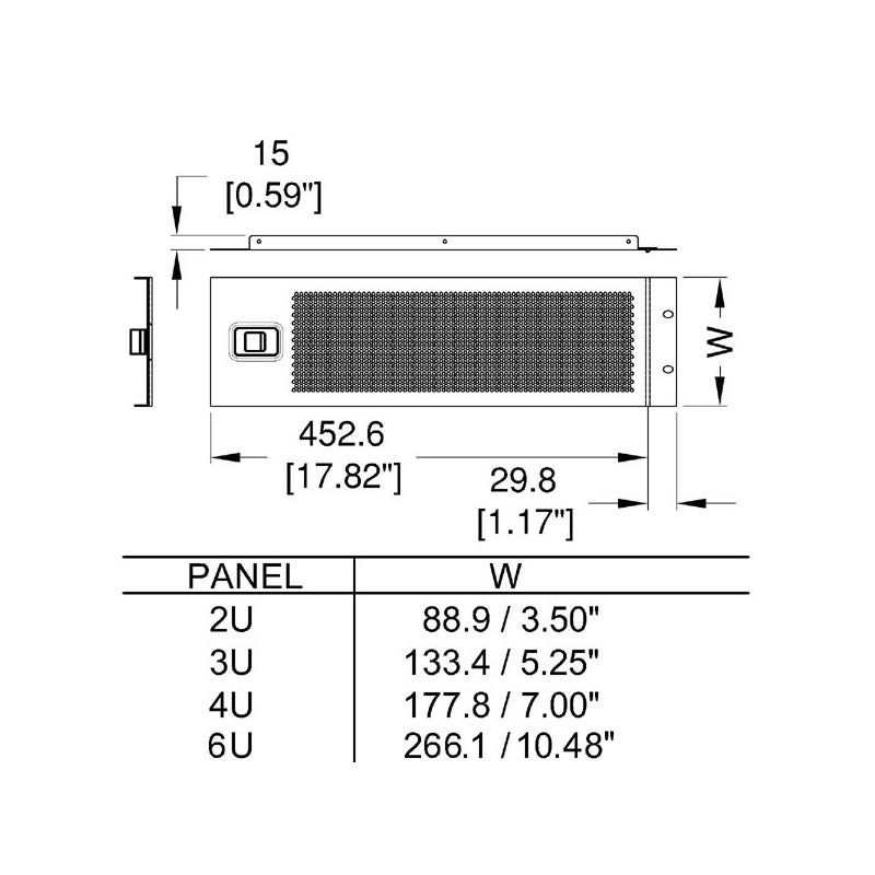 Penn Elcom rackdoor 3HE met ventilatiegaten