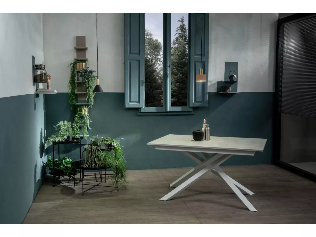 Pulse Table extensible (140/190 x 90 cm) en Mélamine Blanc