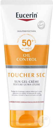 Eucerin Sun Oil Control IP50+ Toucher Sec Gel-Crème Ultra-Légère Tube 200ml