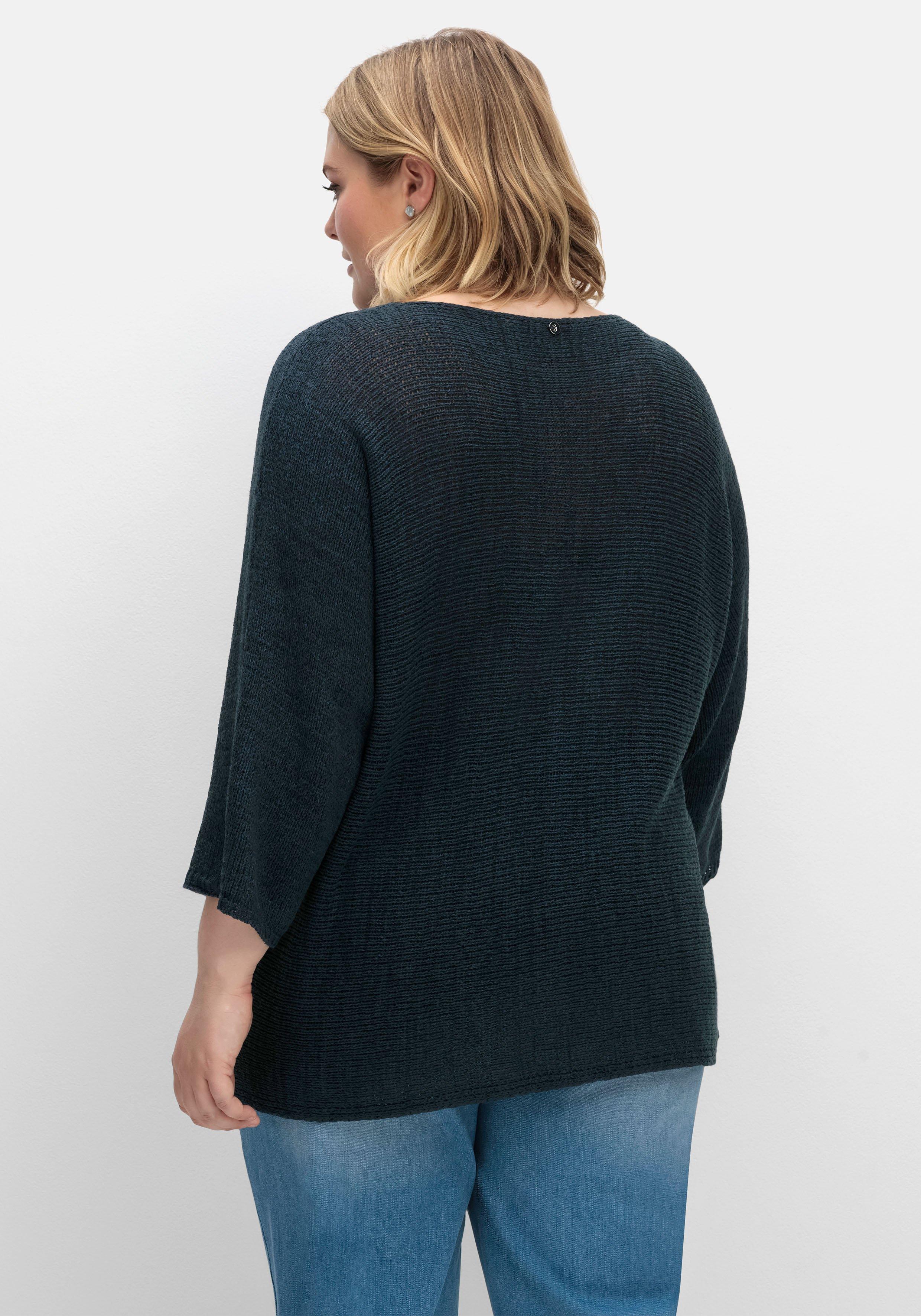 Oversized-Pullover mit 3/4-Arm, aus Bändchengarn