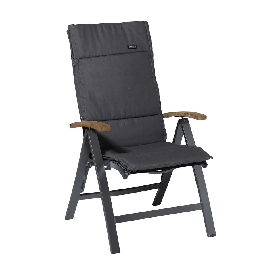 Madison - Tuinkussen Fiber Deluxe Panama grey - Ca. 125x50 cm - Set van 4
