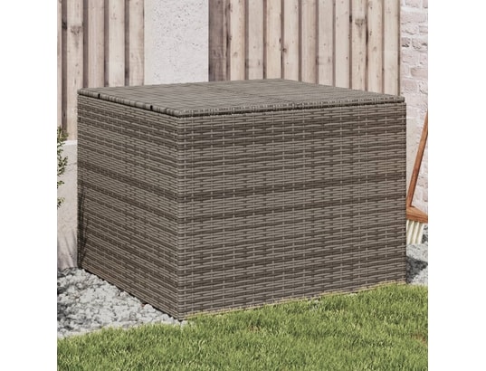 VIDAXL - Coffre Boîte de rangement de jardin gris 291l résine tressée