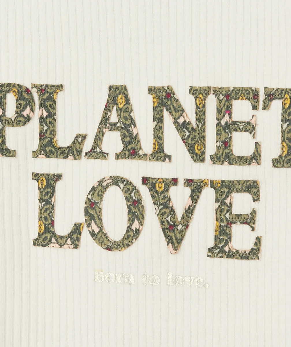 T-SHIRT MANCHES LONGUES FILLE AJOURÉ THÈME PLANET LOVE