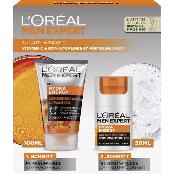 Set Hydra Energy - Erfrischendes Waschgel + Feuchtigkeitspflege