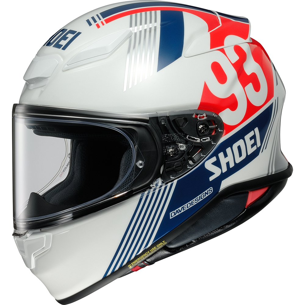 Shoei - Casque NXR2 MM93 Retro TC-10 / Blanc / Bleu / Rouge