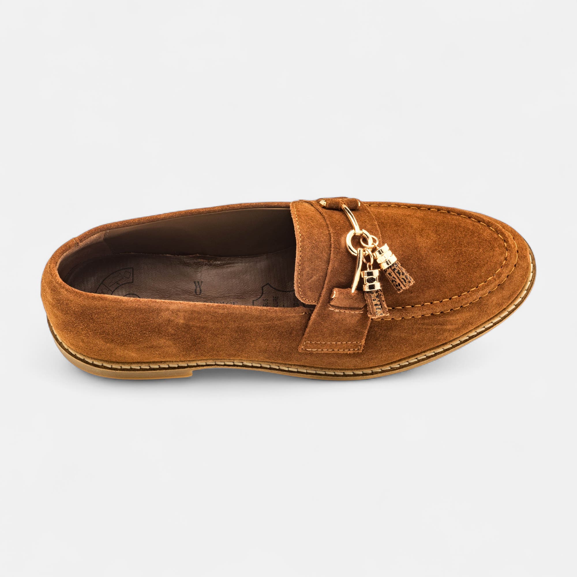 Mocassins Femme en cuir cognac