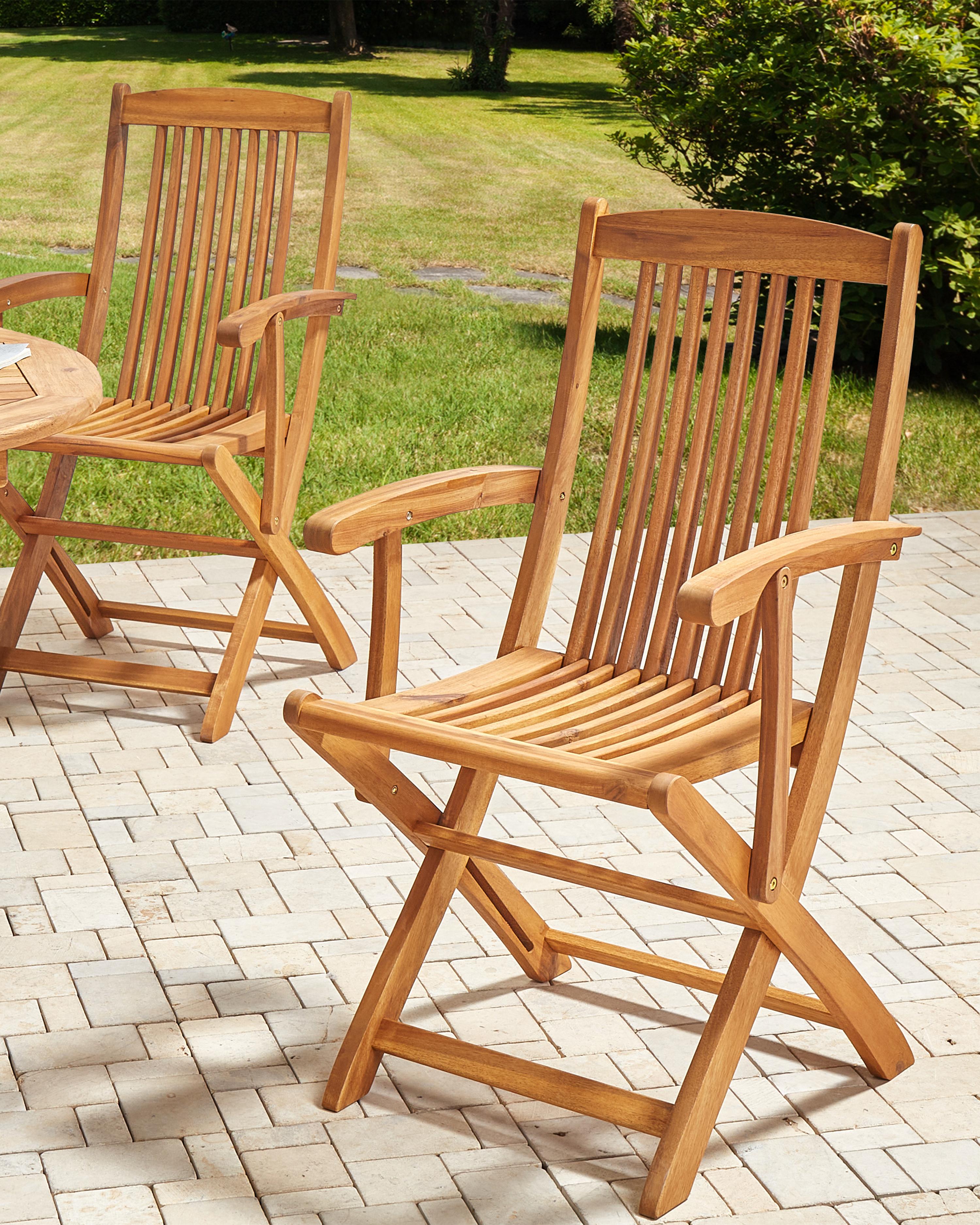 Set van 2 tuinstoelen MAUI II Acaciahout Lichtbruin