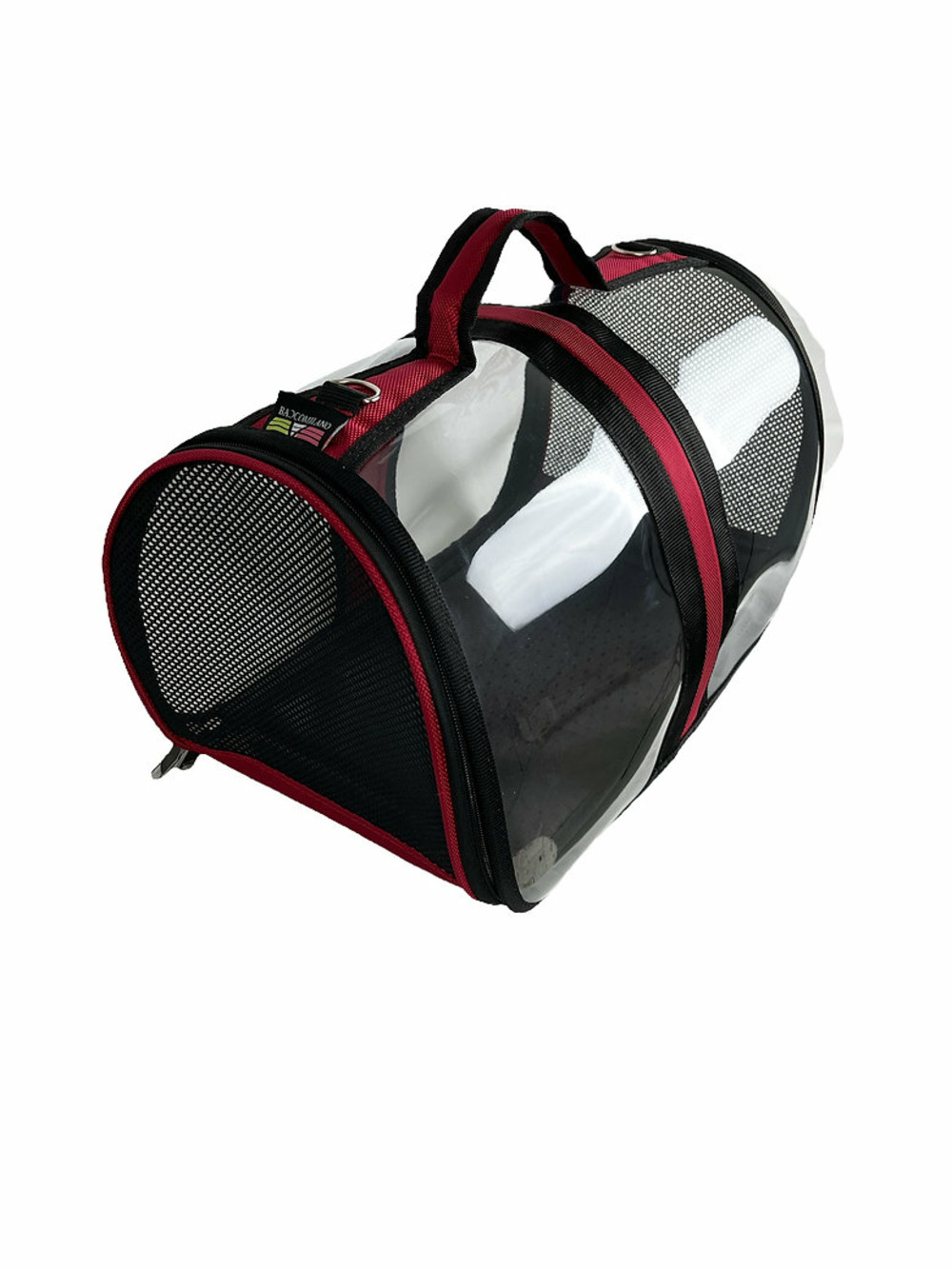 Sac de transport pour chat - transparent (rouge)