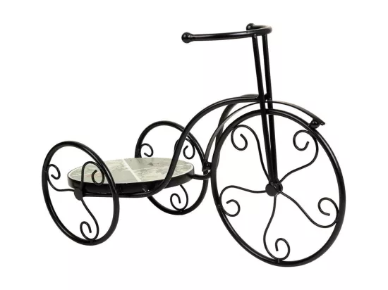 Support vélo en mosaïque et fer forgé noir 53x23.5x36h