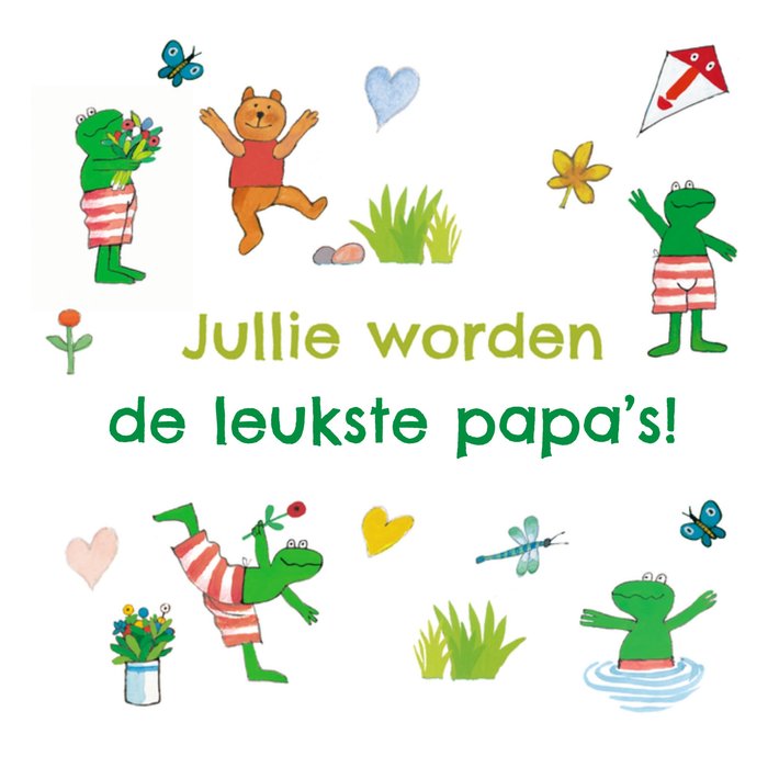 Kikker | Geboortekaart | De leukste papa's! | Aanpasbare tekst