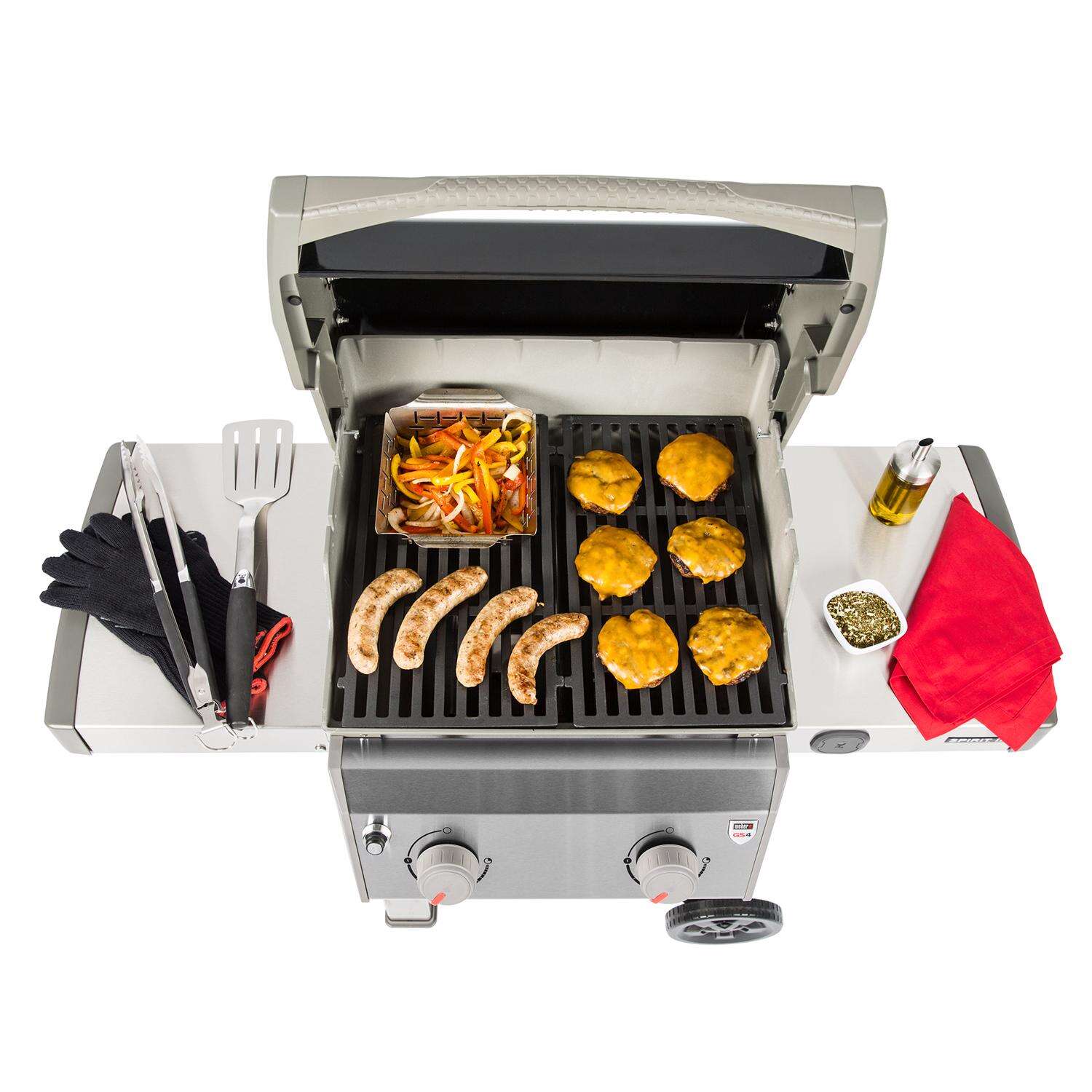 Churrasqueira a gás propano Weber Spirit II E-210 com 2 queimadores, preta.