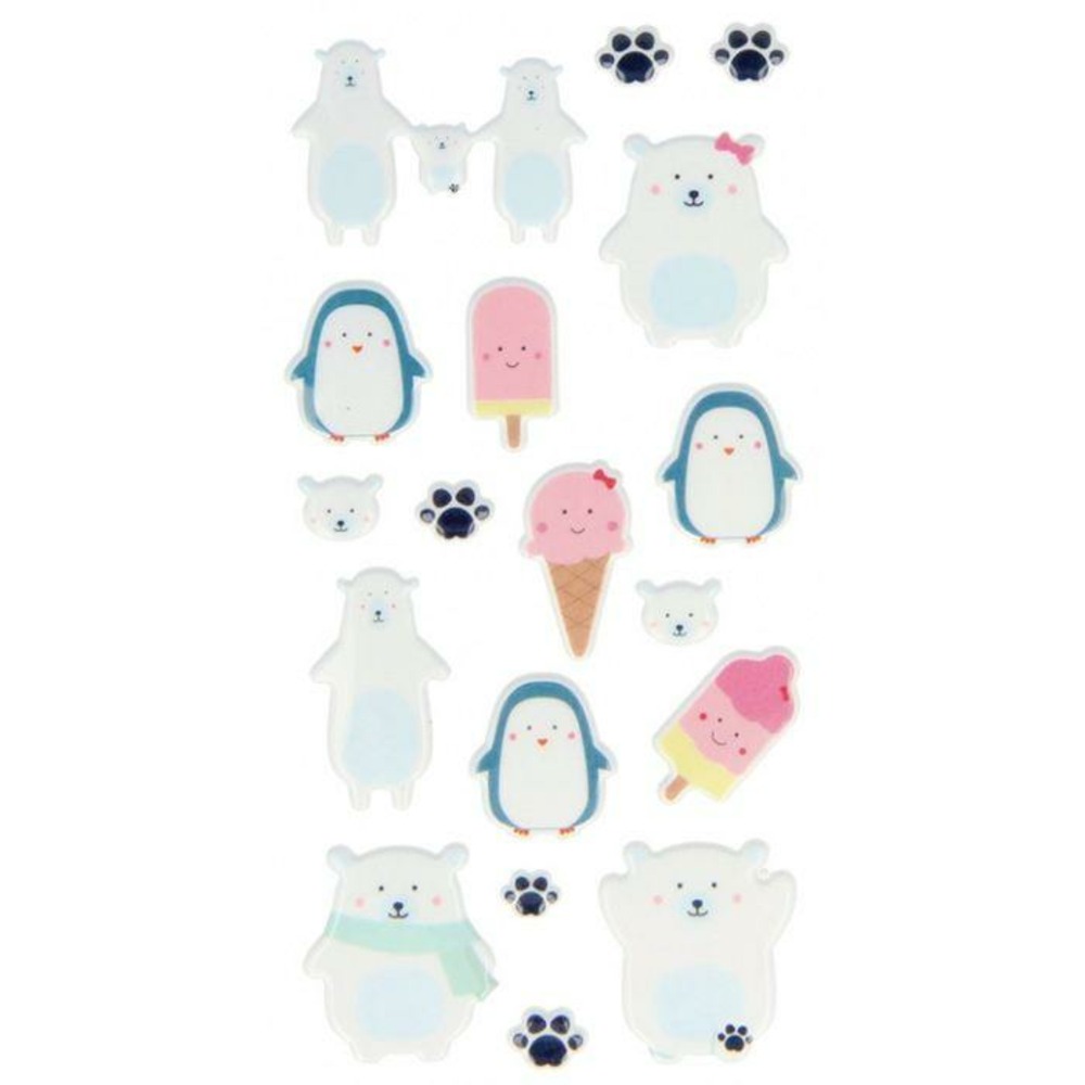 Autocollants puffies - glace adorable