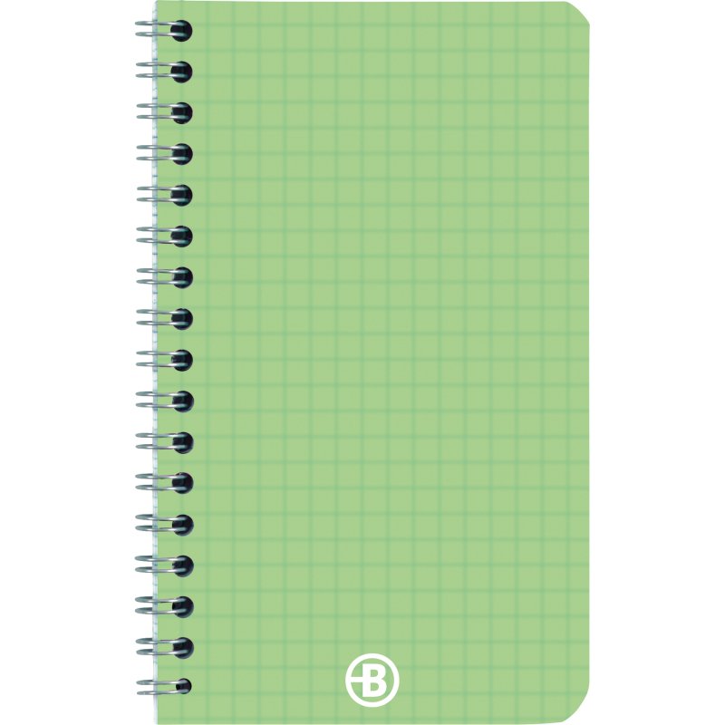 Carnet spirale acidulé Bruneau 9 x 14 cm petits carreaux 100 pages