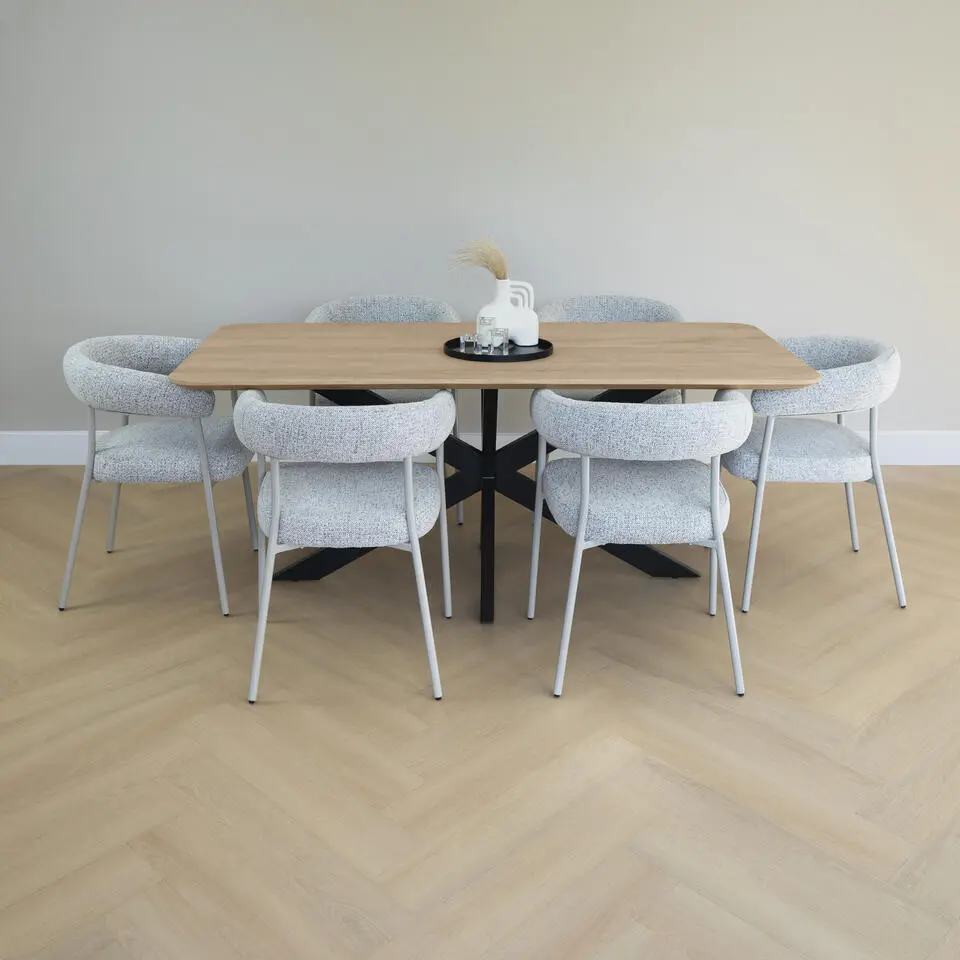 QUVIO Eettafel Sofia - Rechthoekig - FSC®- 180x90 cm - Naturel