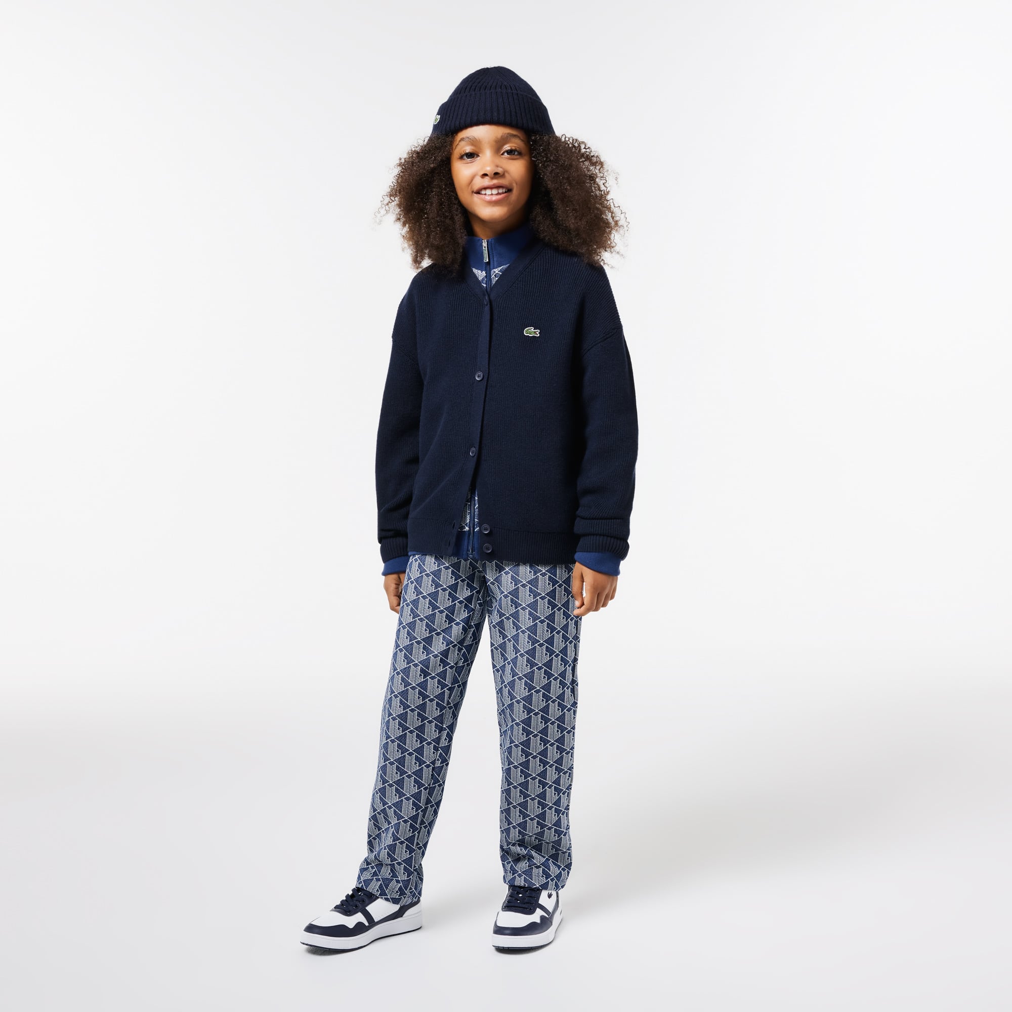 Cardigan enfant Lacoste avec marquage contrasté Pullovers & Sweatshirts - Bleu - Lacoste - Enfant