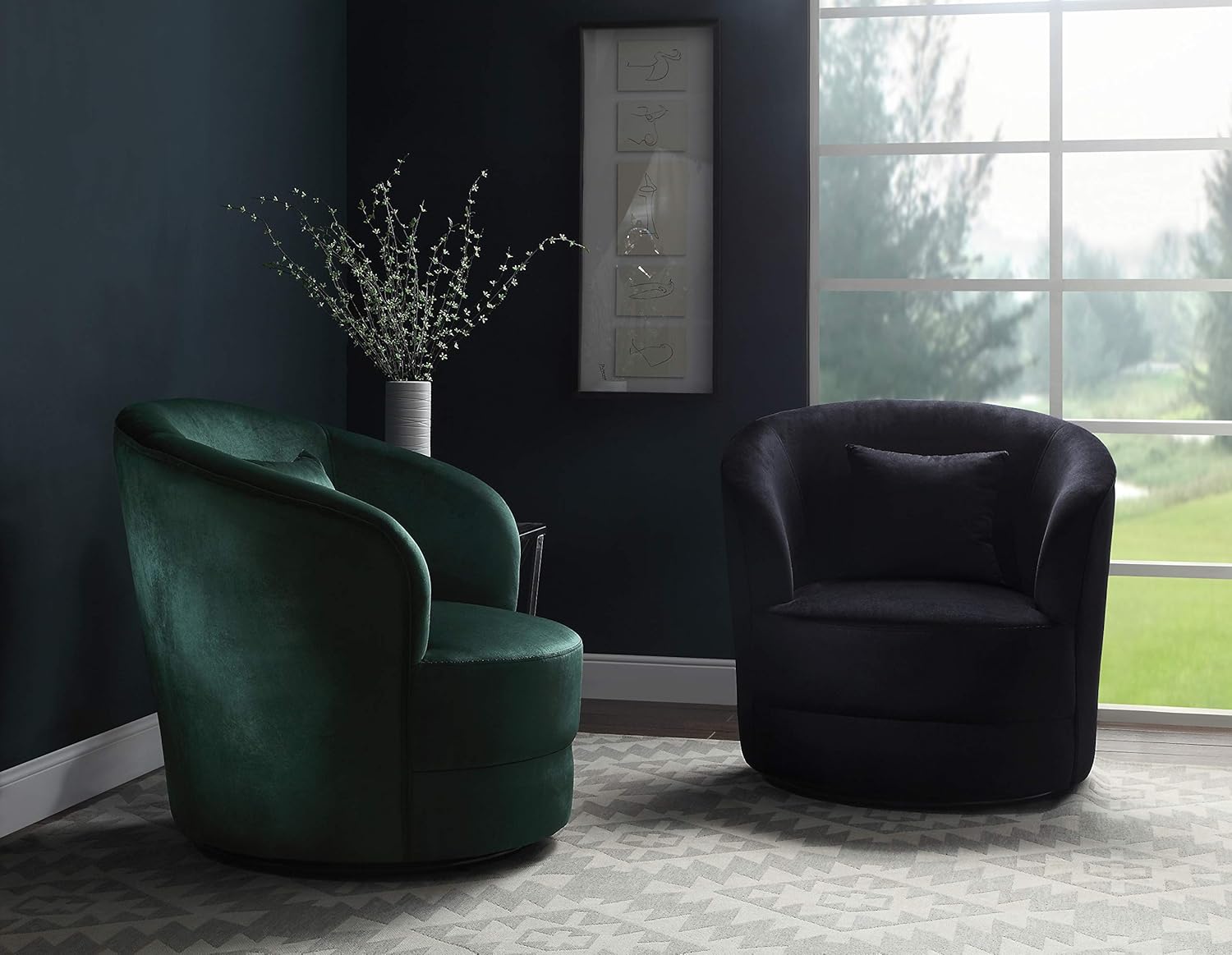 Atlantic Home Collection Sessel Colin, 360Grad, Polyester, Grün, BxTxH: 84cm x 85cm x 84 cm