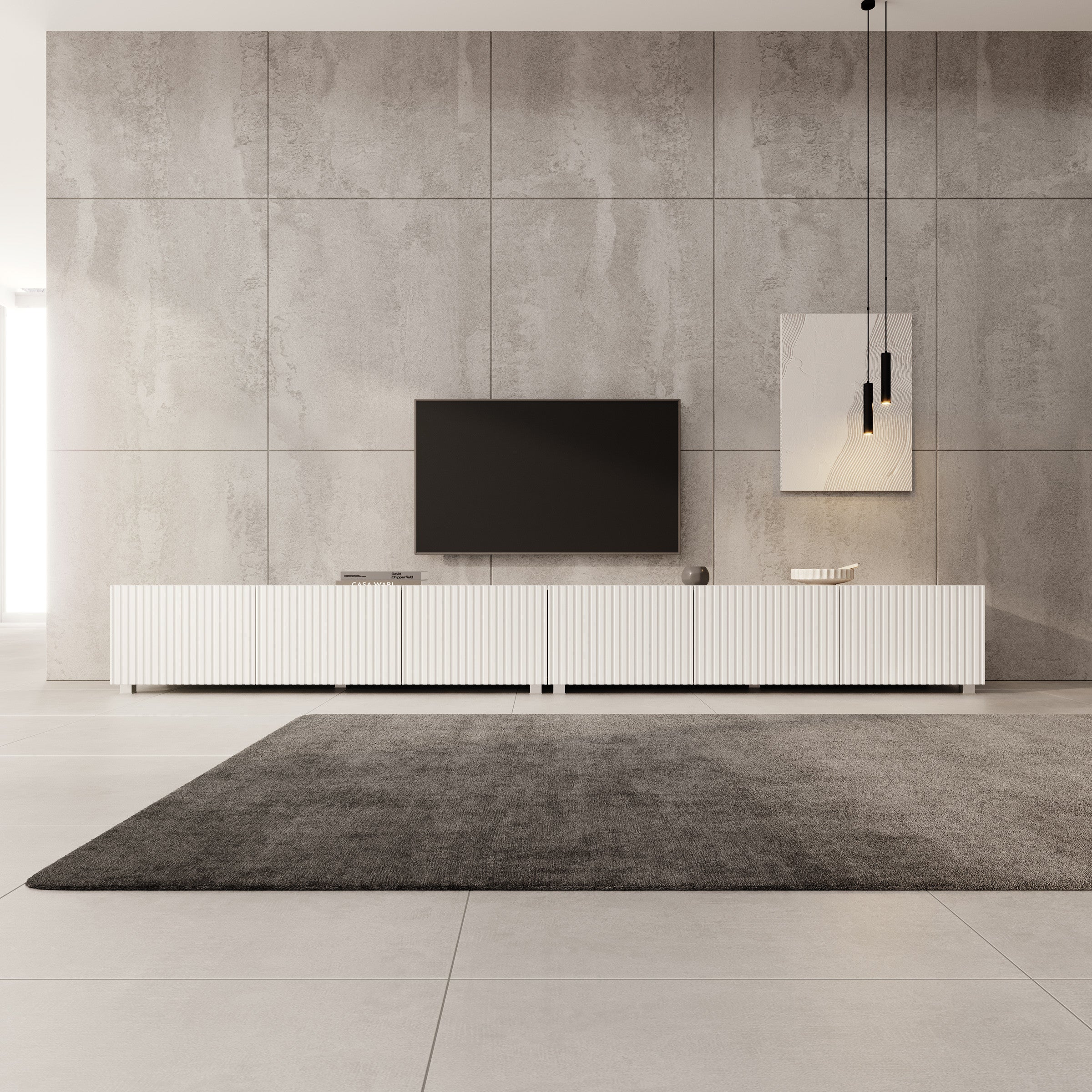 Kenderes - TV-Meubel - Wit - 300x41x38 cm