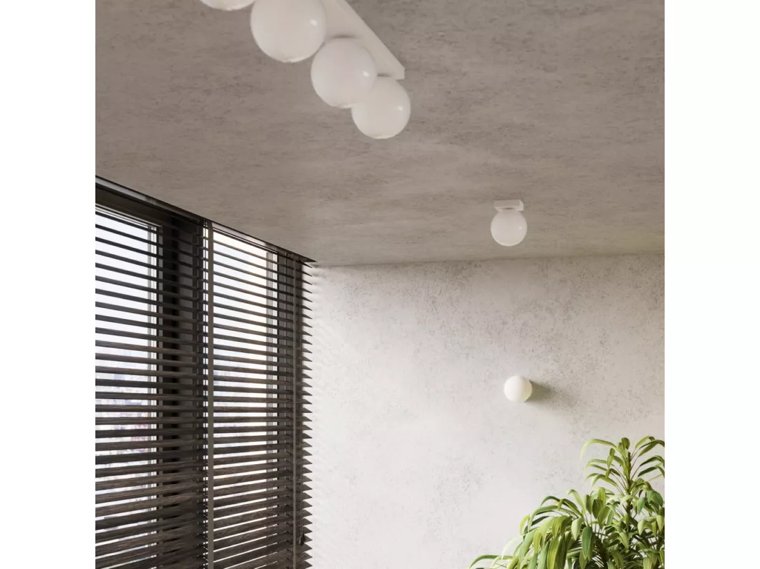 Applique Yoli moderne en acier/verre - 1 sources lumineuses - L.12 x H.12 cm - blanc