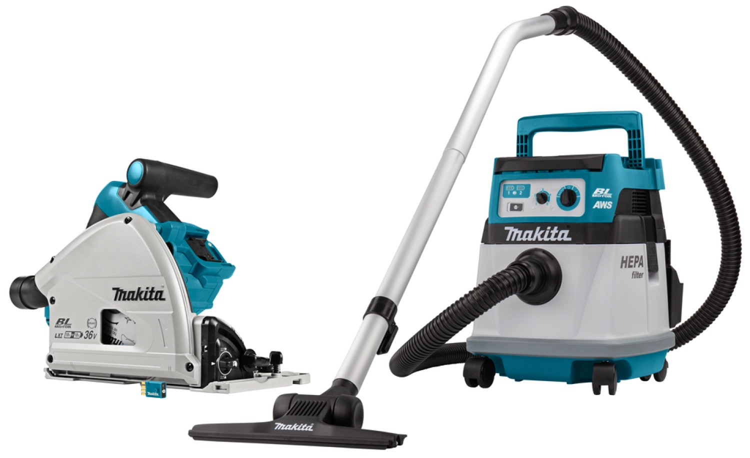 Makita DLX2377UX1 2x18V Li-Ion accu combiset voor (inval)zagen en stofzuigen incl. Mbox - koolborstelloos