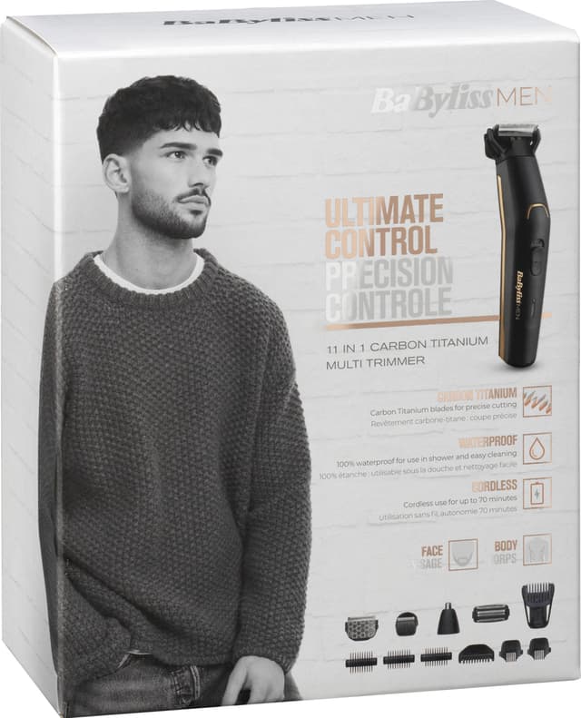 BaByliss for Men Carbon Titanium multitrimmer MT726E (sort/gold)