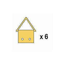 Lot de 6 attaches triangulaires 11 mm + 12 clous, coloris : Laiton.