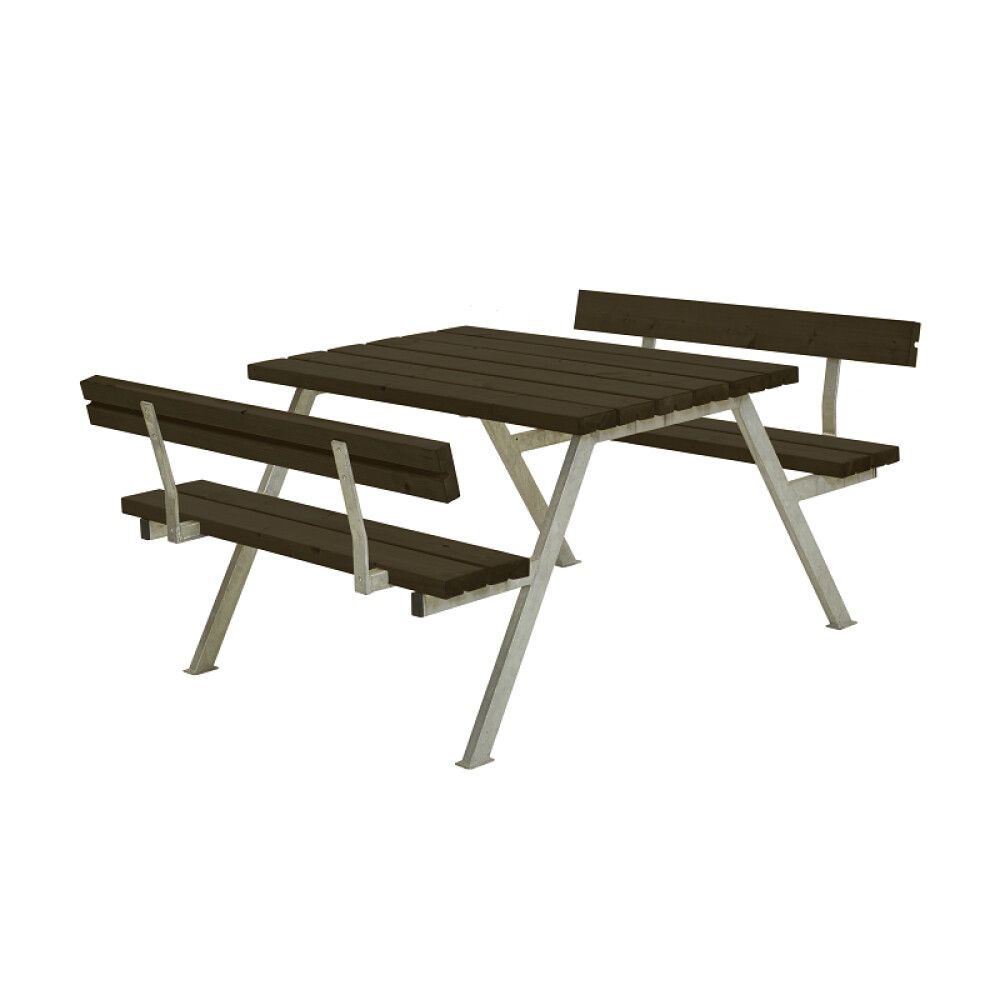 BENKESETT PLUS ALPHA MED 2 RYGGSTØTTER SVART 118X185X73