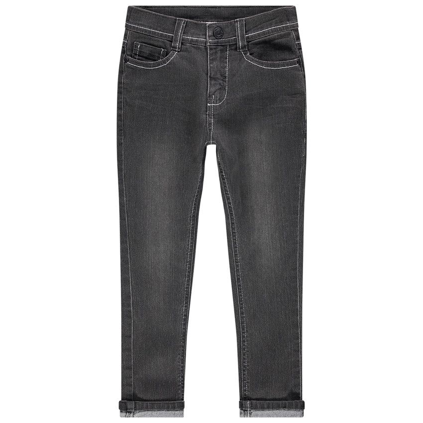 Jean slim effet used - Gris chiné