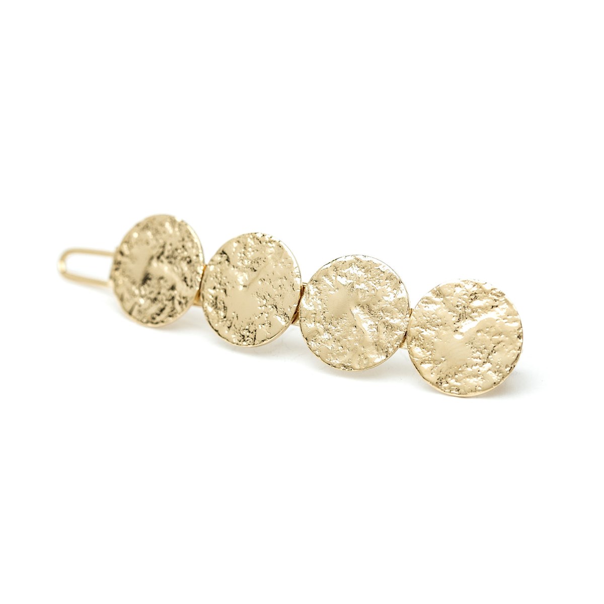 mini barrette ronds martelés doré à l'or fin - HESTIA