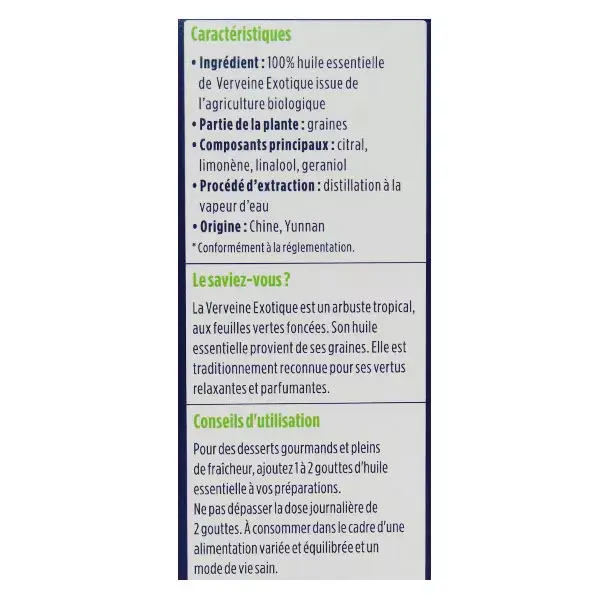 So'Bio Étic Aroma Huile Essentielle Verveine Exotique Bio 10ml