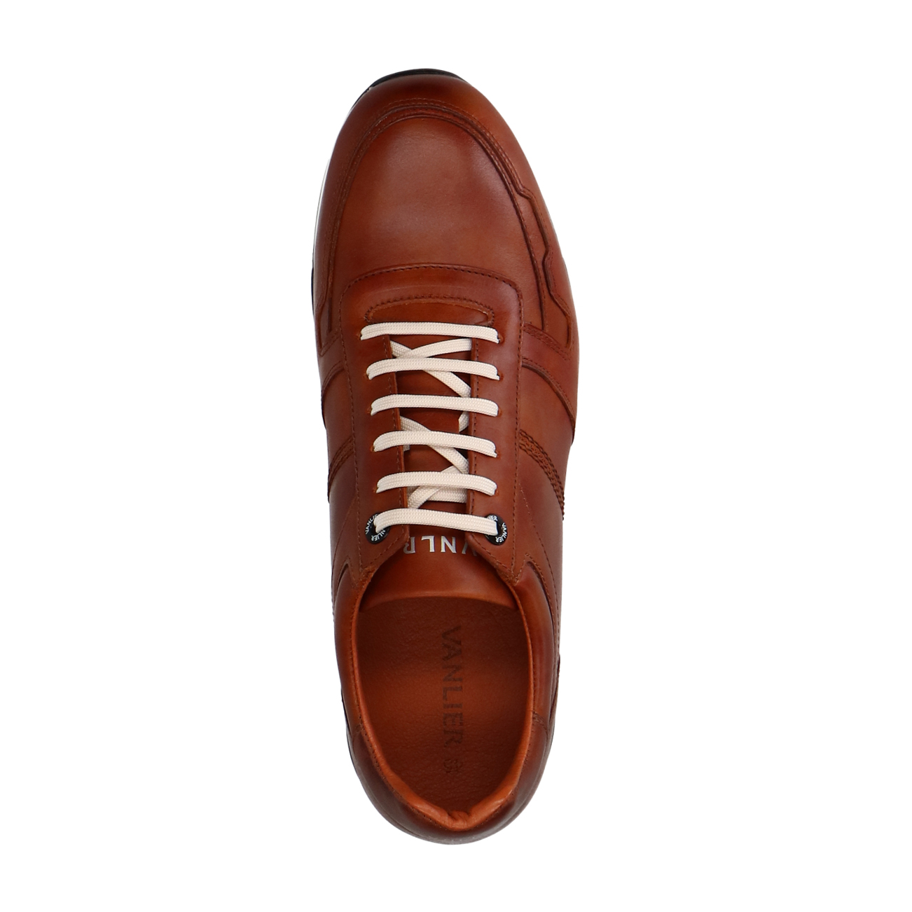 Cognac leren sneakers