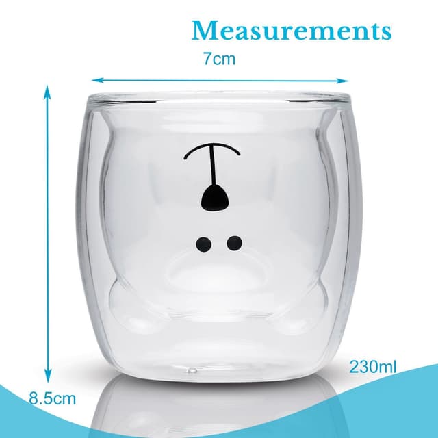 4x Kaffekop Termokrus Glas 230 ml Tekop Kaffeglas