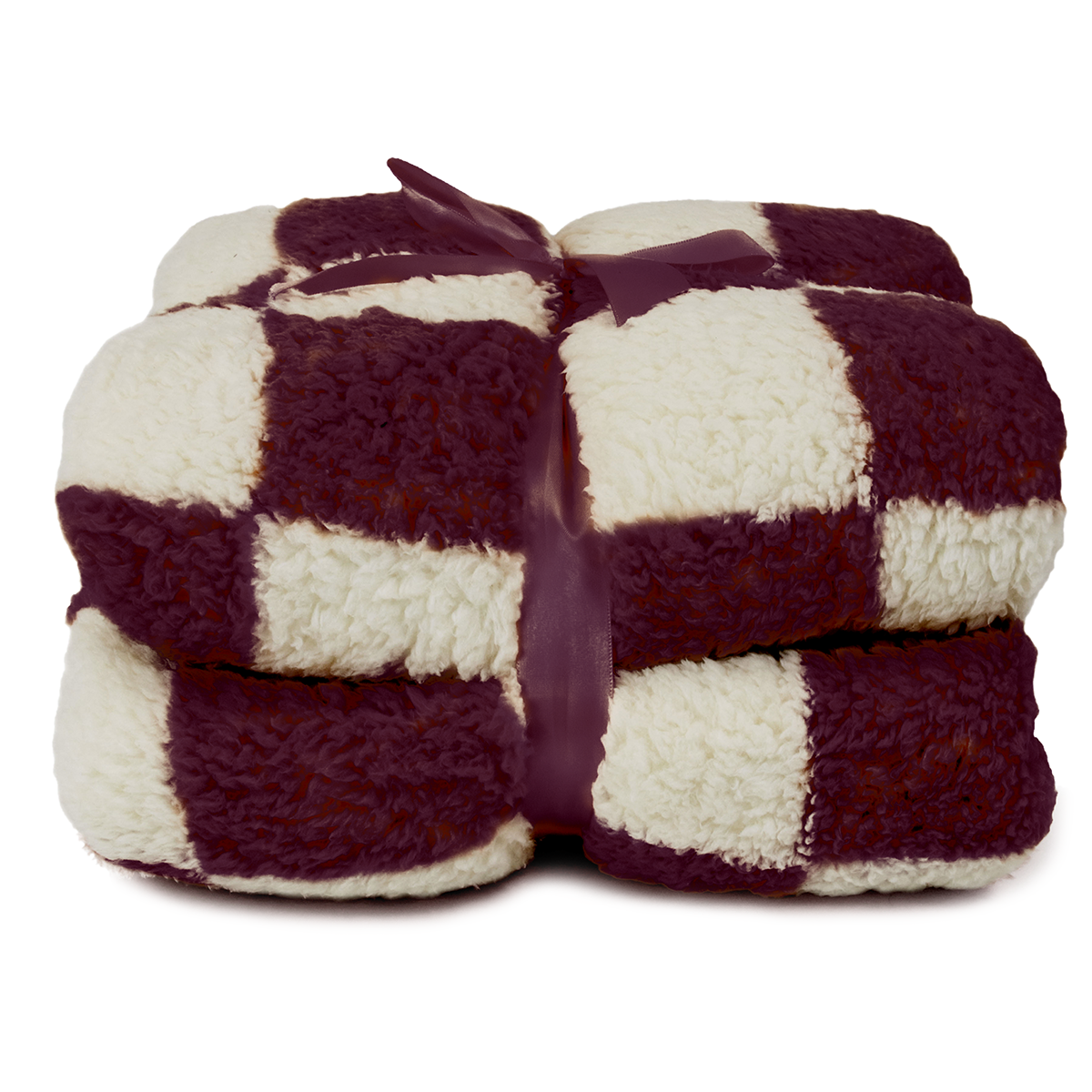 Unique Living - Plaid Check 150x200cm - Dove White| Dark Purple