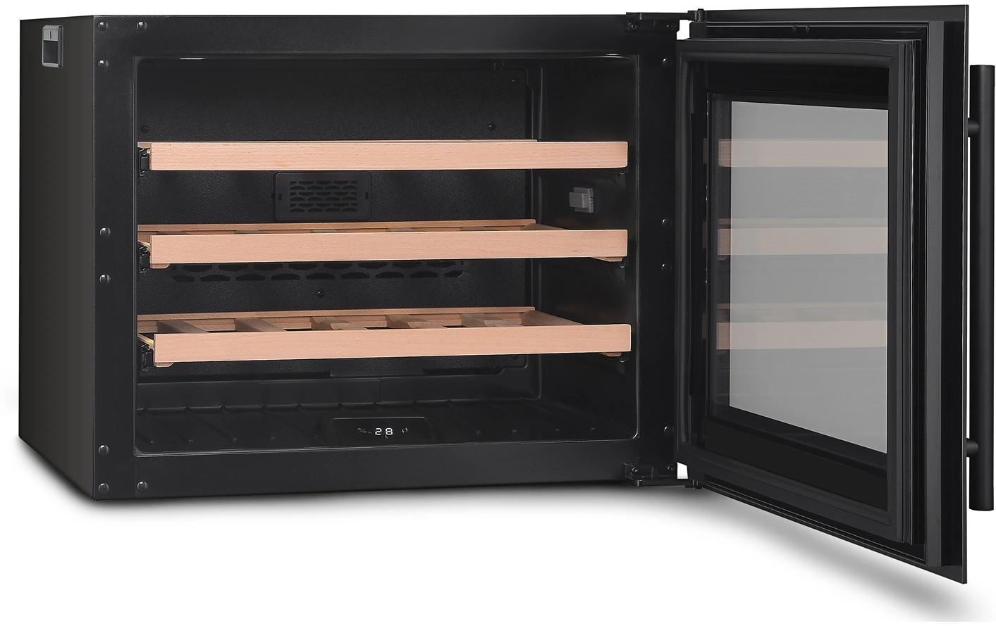 Einbau-Weinklimaschrank 24 Flaschen Schwarz, Rechts<br>Weinkühlschrank