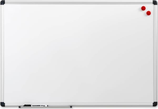 Whiteboard 45x30 cm magnetisk med aluminiumsramme inkl. 1 marker og 2 magneter