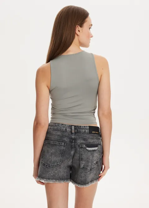 Halter top effen grijs (GRS)