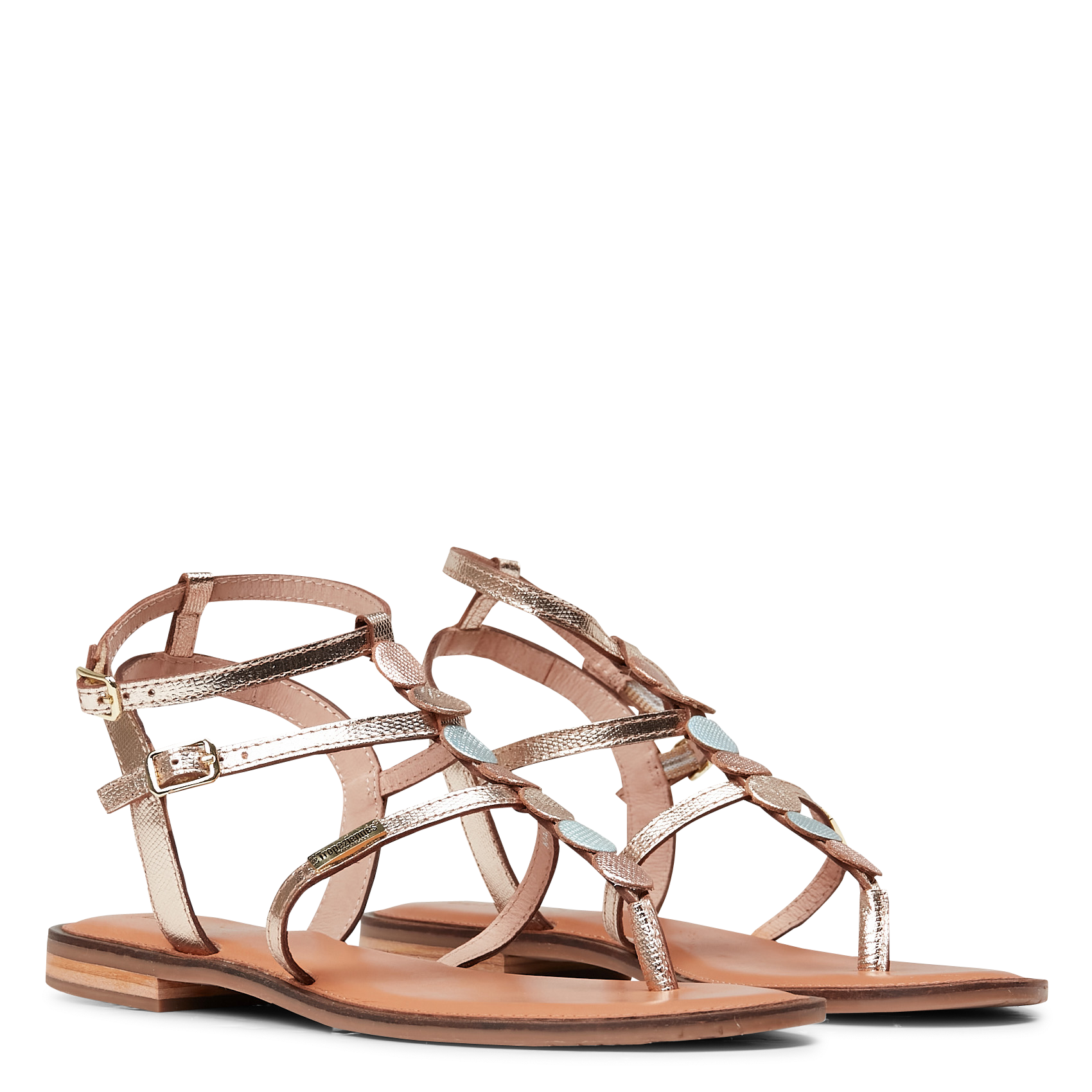 HORELIA - Sandales plates en cuir | Doré