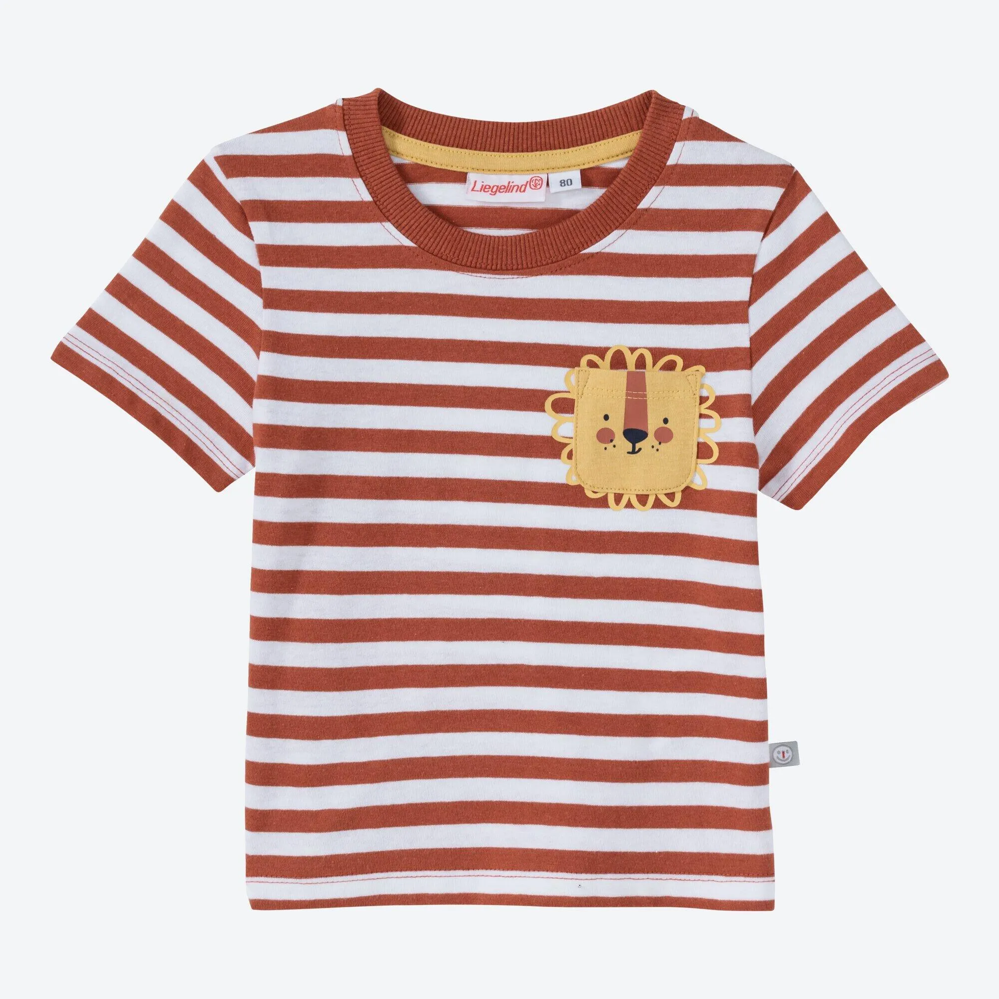 Baby-Jungen-T-Shirt mit Löwen-Brusttasche