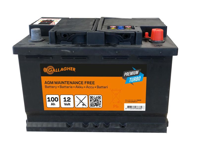 Gallagher Premium Turbo AGM - Batterij - 35.3 cm - 12V - 17.5 cm - 100 Ah