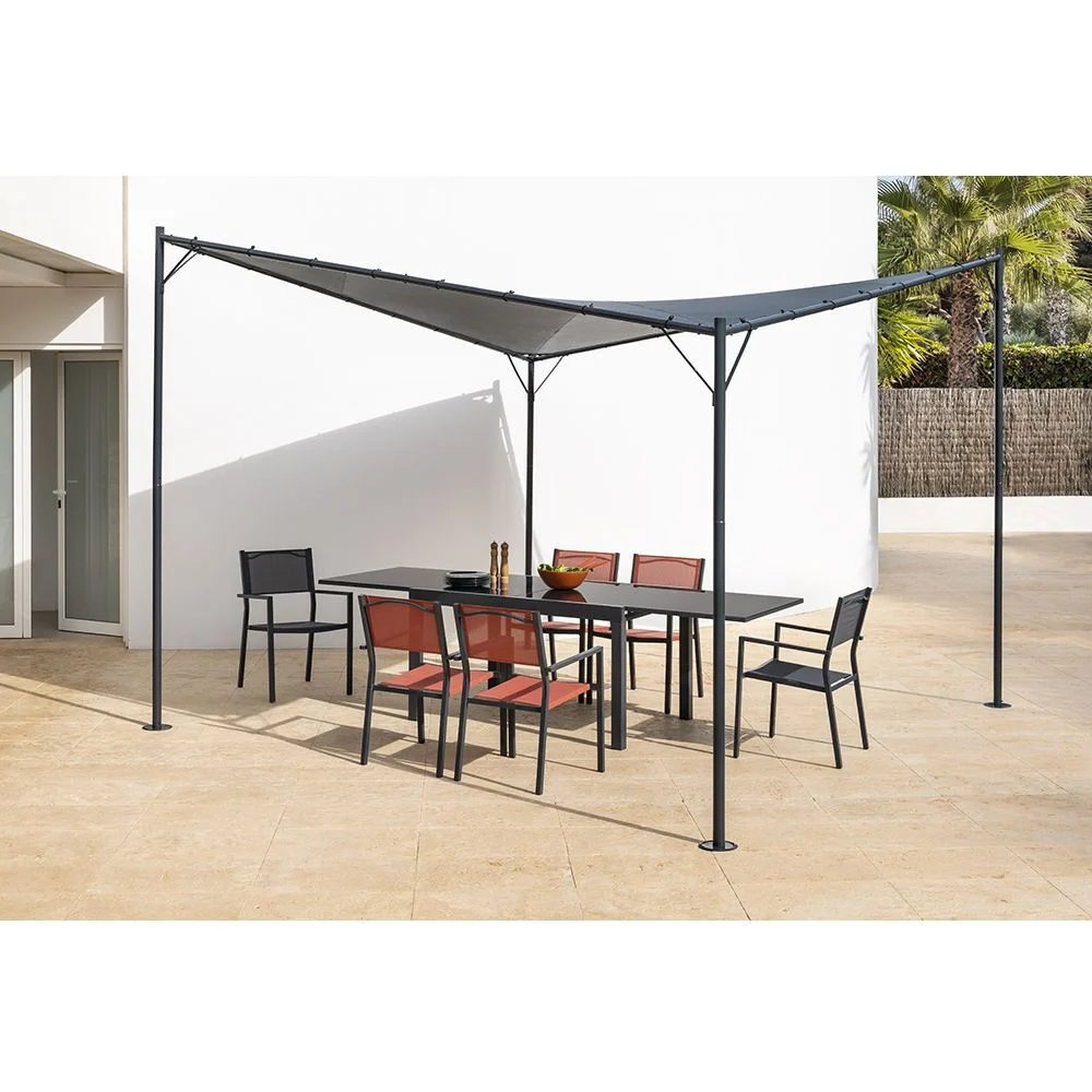 Tonnelle losange Venice gris L.350 x l.350 x H. 270 cm