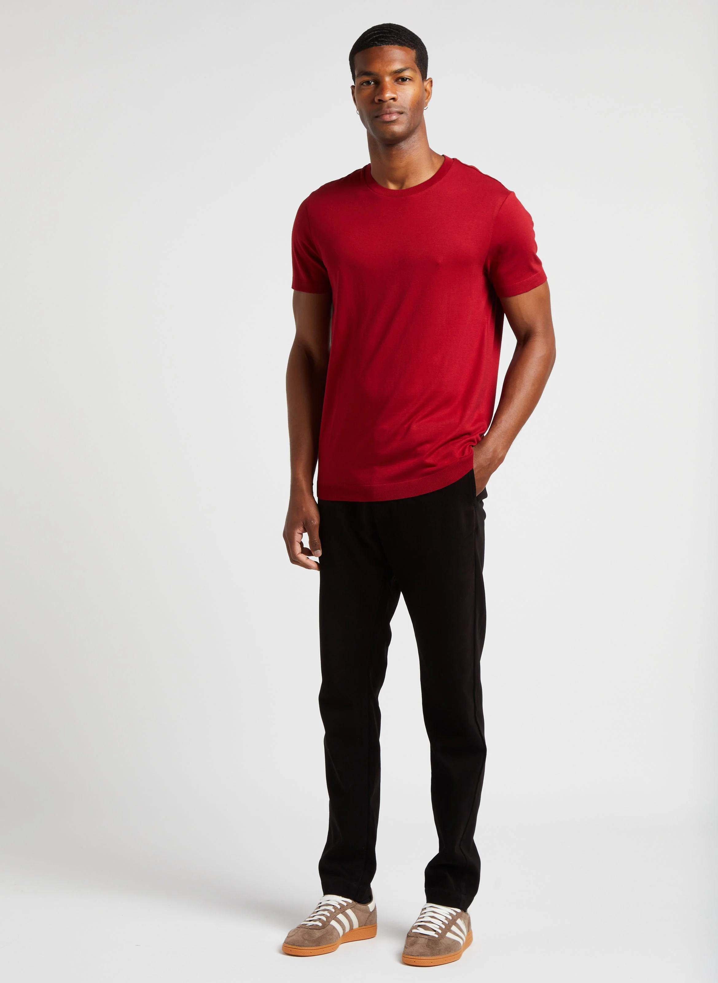 Pantalon slim velours | Noir