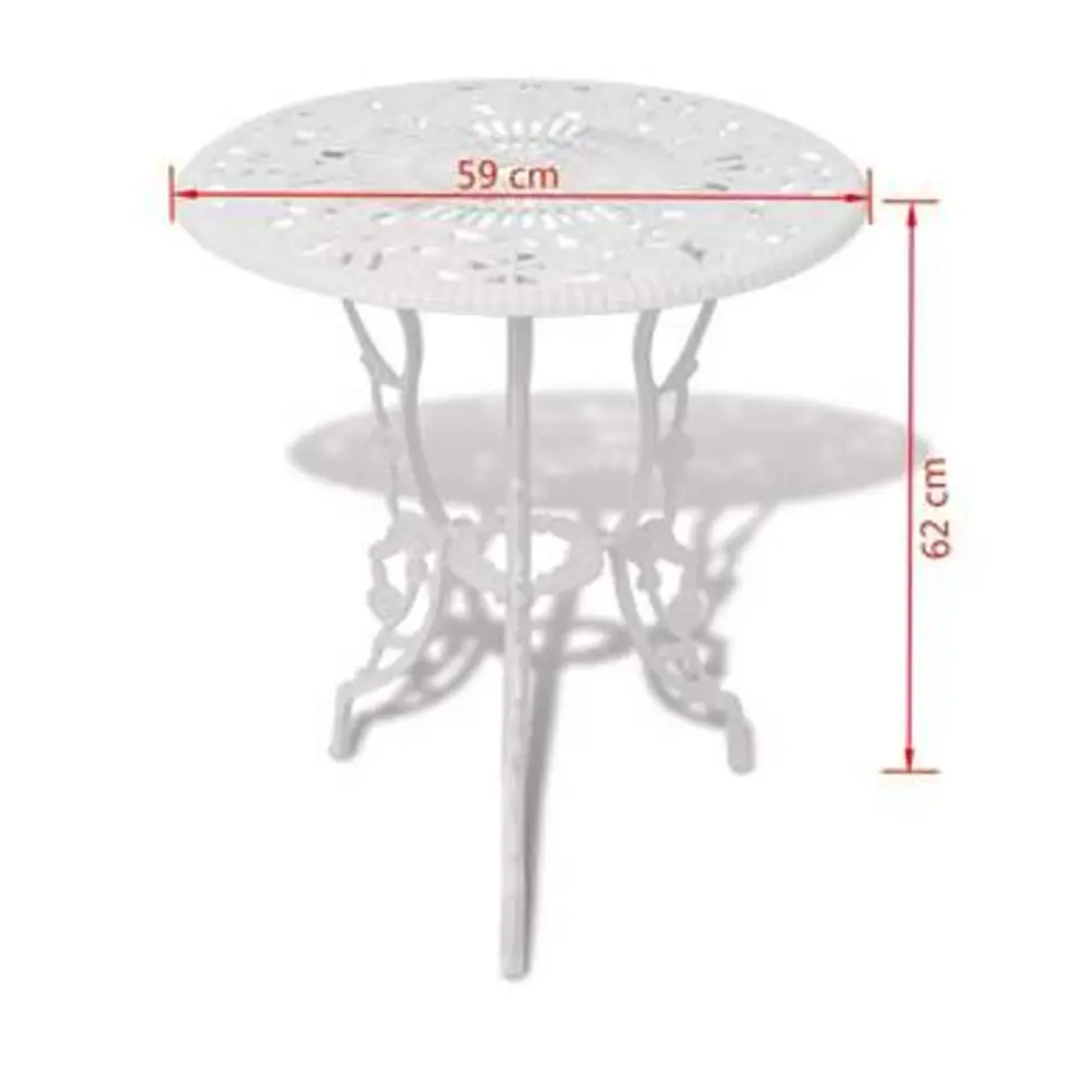 vidaXL - Bistroset Bistrosets - Wit - Aluminium