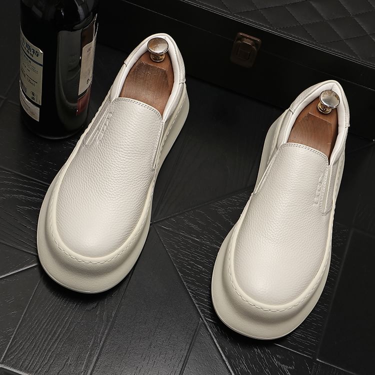 Mr Ozera - Platform Plain Slip Ons