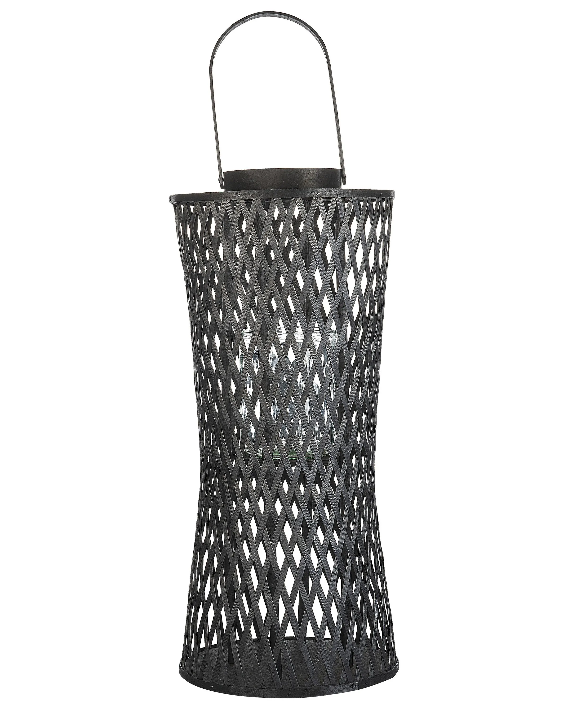Lantaarn MACTAN Bamboehout 58 cm Zwart